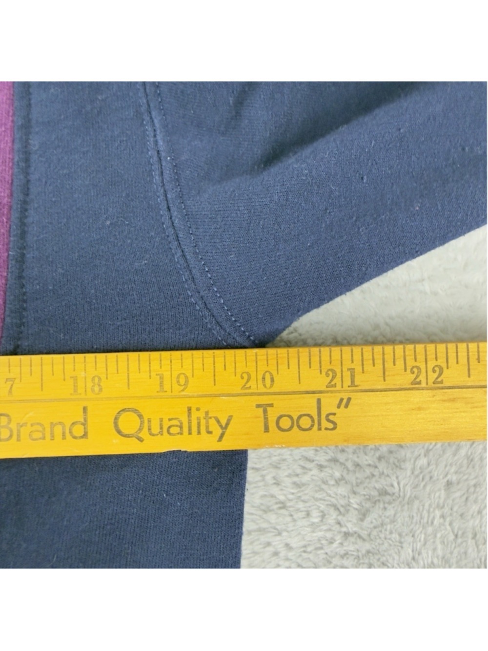 Vintage Nike Men's Sz Medium Reworked Purple/Blue Retro Fleece Crewneck Sweater - Picture 7 of 9